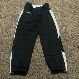 Girls Worth FPEX black with white trim softball pants. Sz Large